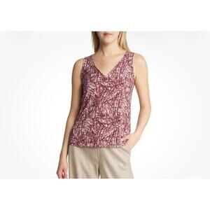 NORDSTROM Everyday Sleeveless Top NWT Abstract Tidal Sketch Pattern Size M
